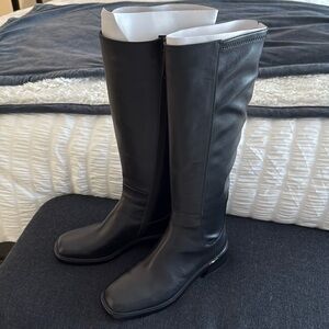 Women's Black Leather Boots Franco Sarto size 8 knee high